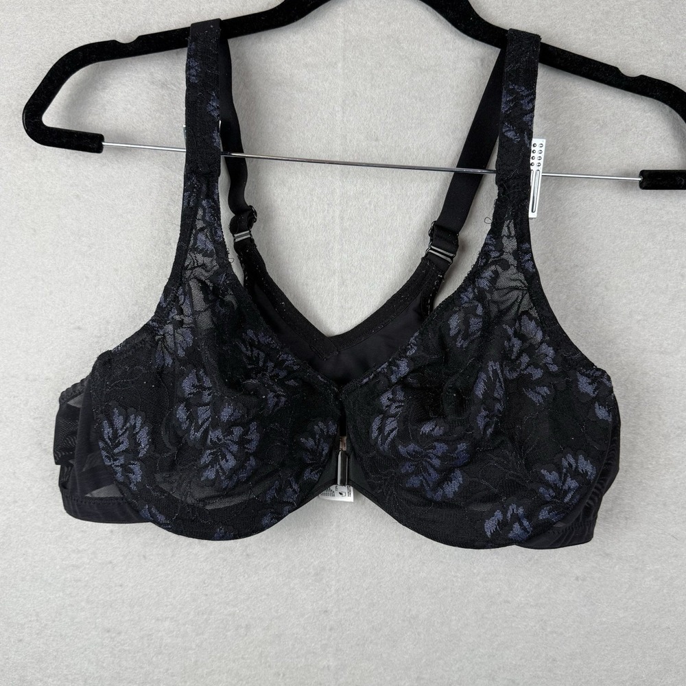 GLAMORISE Black Front Close Lace Wonderwire Bra 42B‎